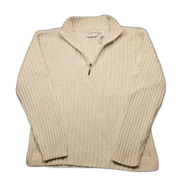 Liz Claiborne Sweaters - Liz Claireborne Ribbed Womans XL Pullover Sweater 1/4 zip. Oatmeal Color